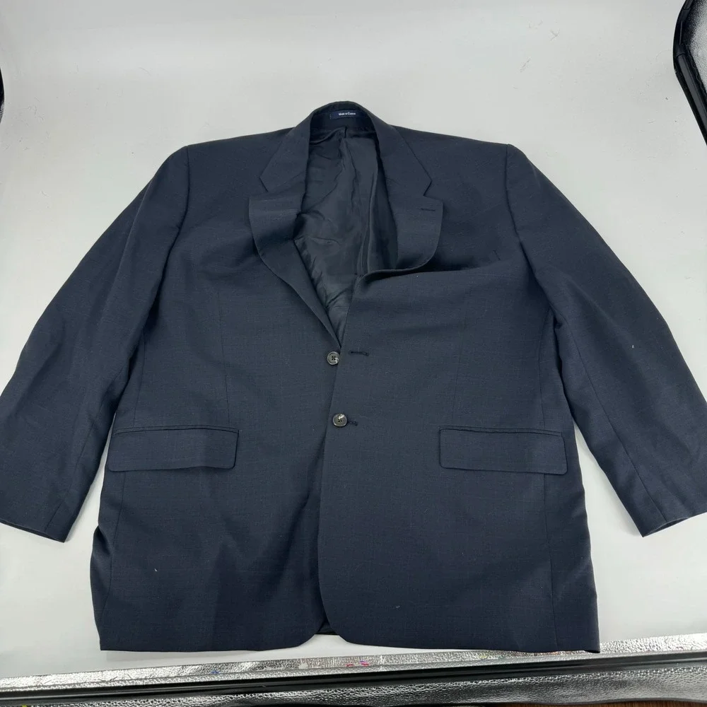Ralph Lauren Mens Navy Wool Blend Blazer Sport Coat Jacket Size 48R